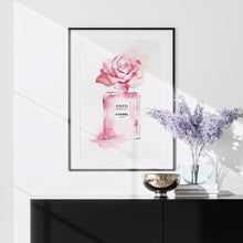 Load image into Gallery viewer, Chanel wall art featuring a Coco Mademoiselle perfume bottle
