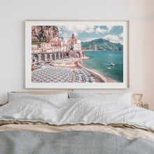 Load image into Gallery viewer, Amalfi Coast photography print in pink pastel colors
