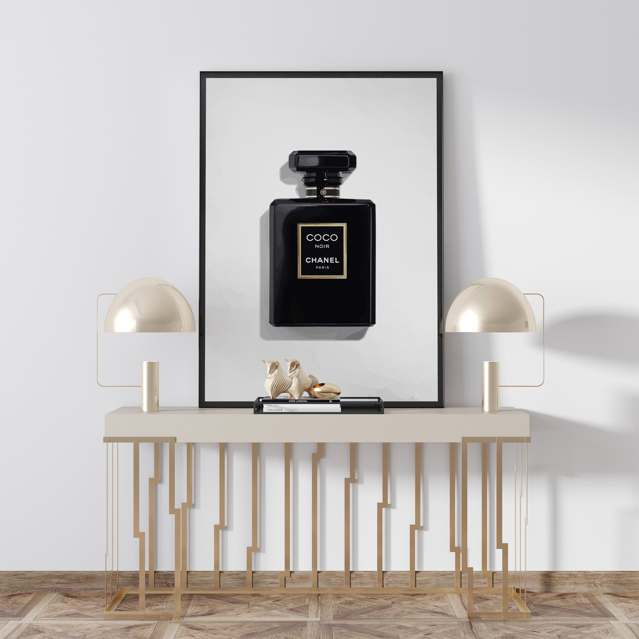 Coco Chanel Perfume Bottle Print  Black & White Perfume Poster