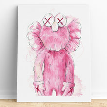 Load image into Gallery viewer, KAWS BFF canvas print in pink
