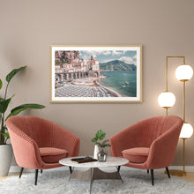 Load image into Gallery viewer, Amalfi Coast poster in pastel tones
