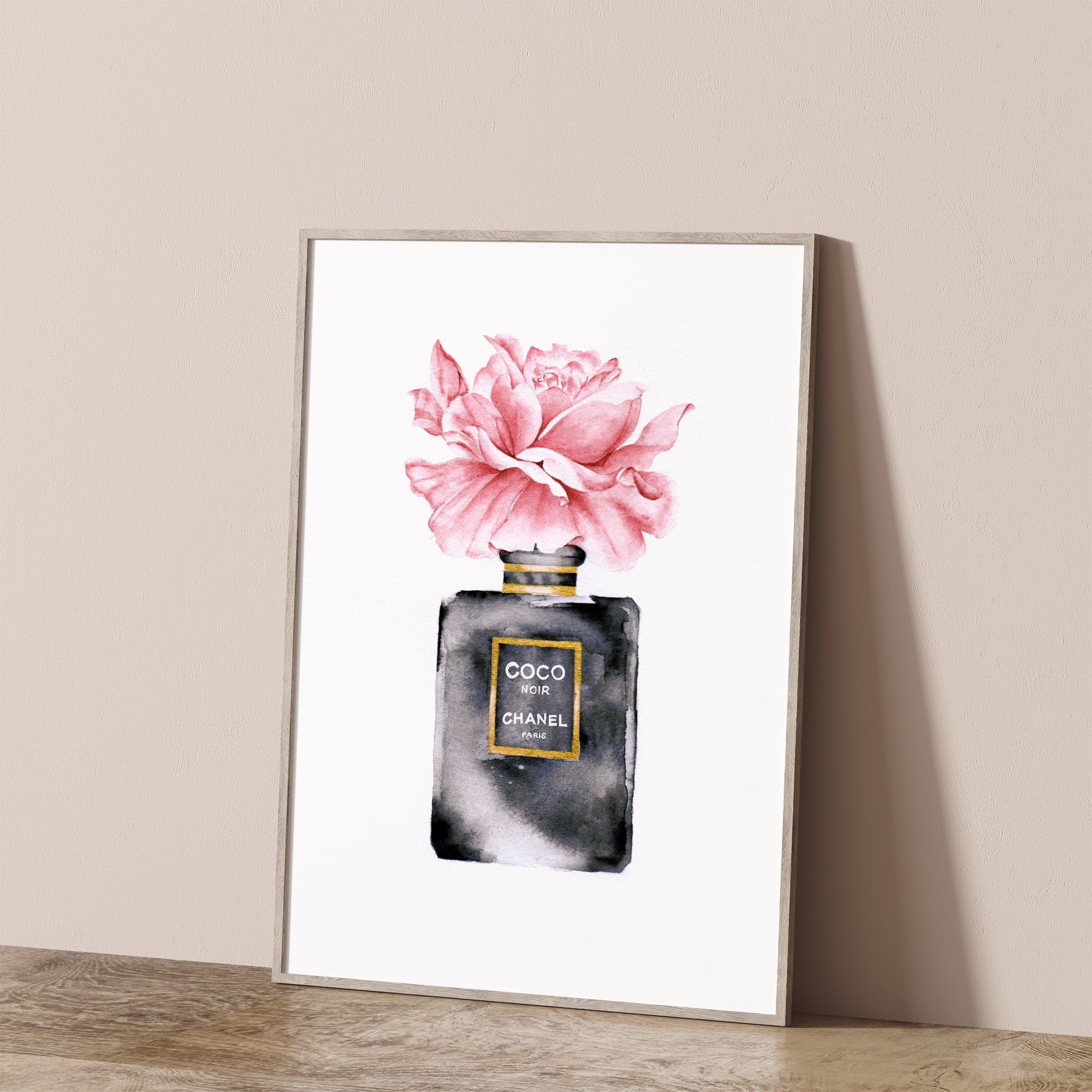 Chanel Coco Noir perfume bottle framed print