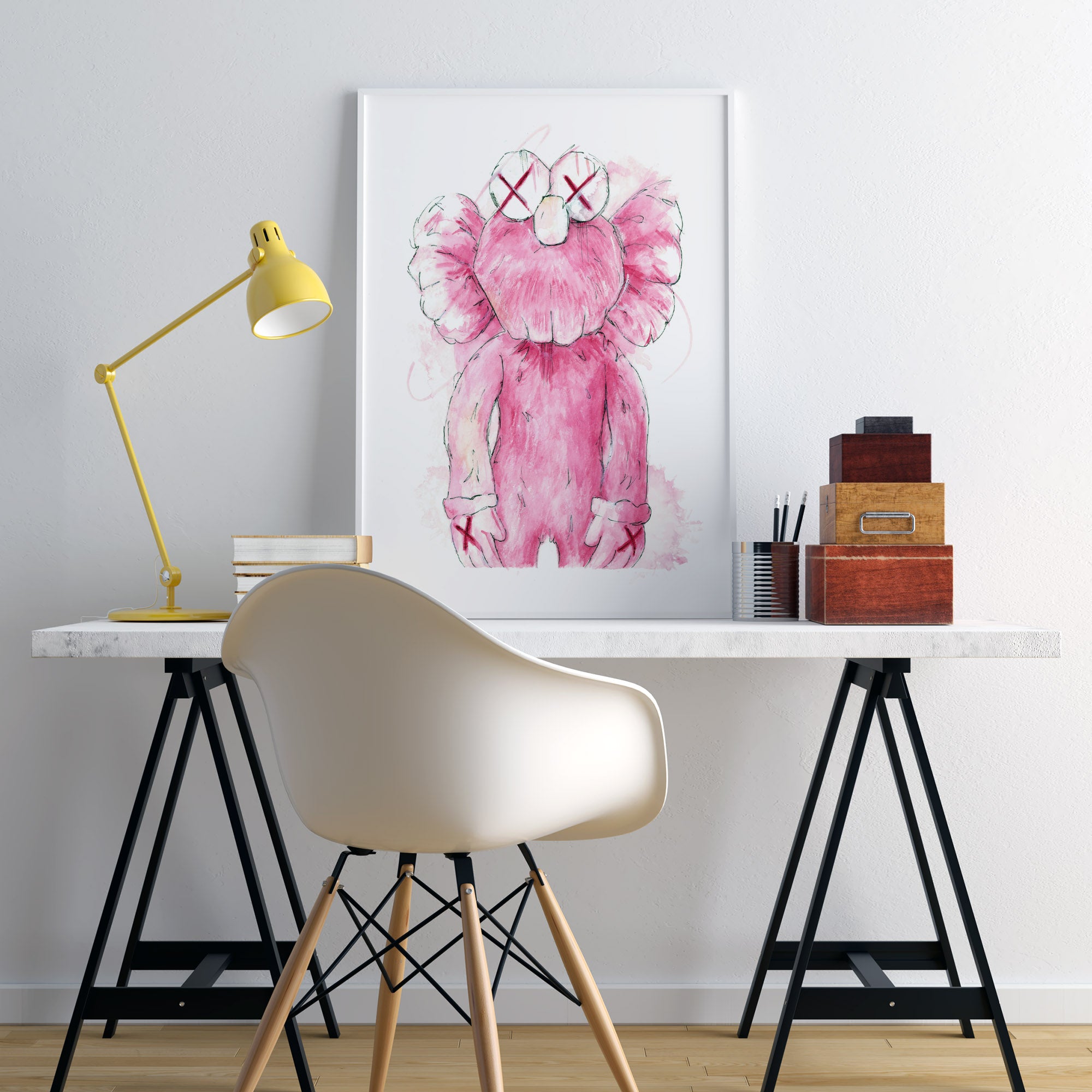 KAWS BFF print in pink