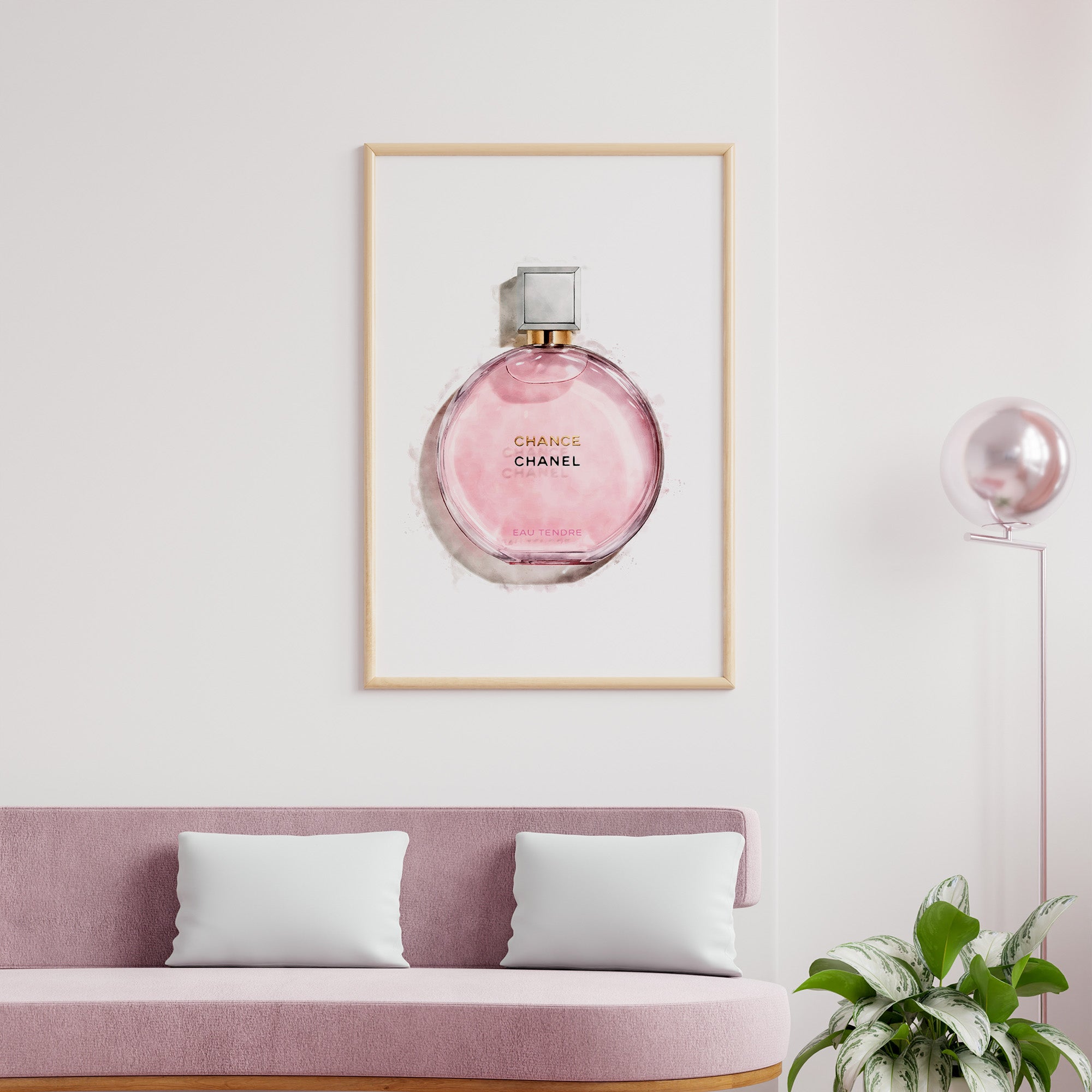 Pink Watercolour Perfume Print