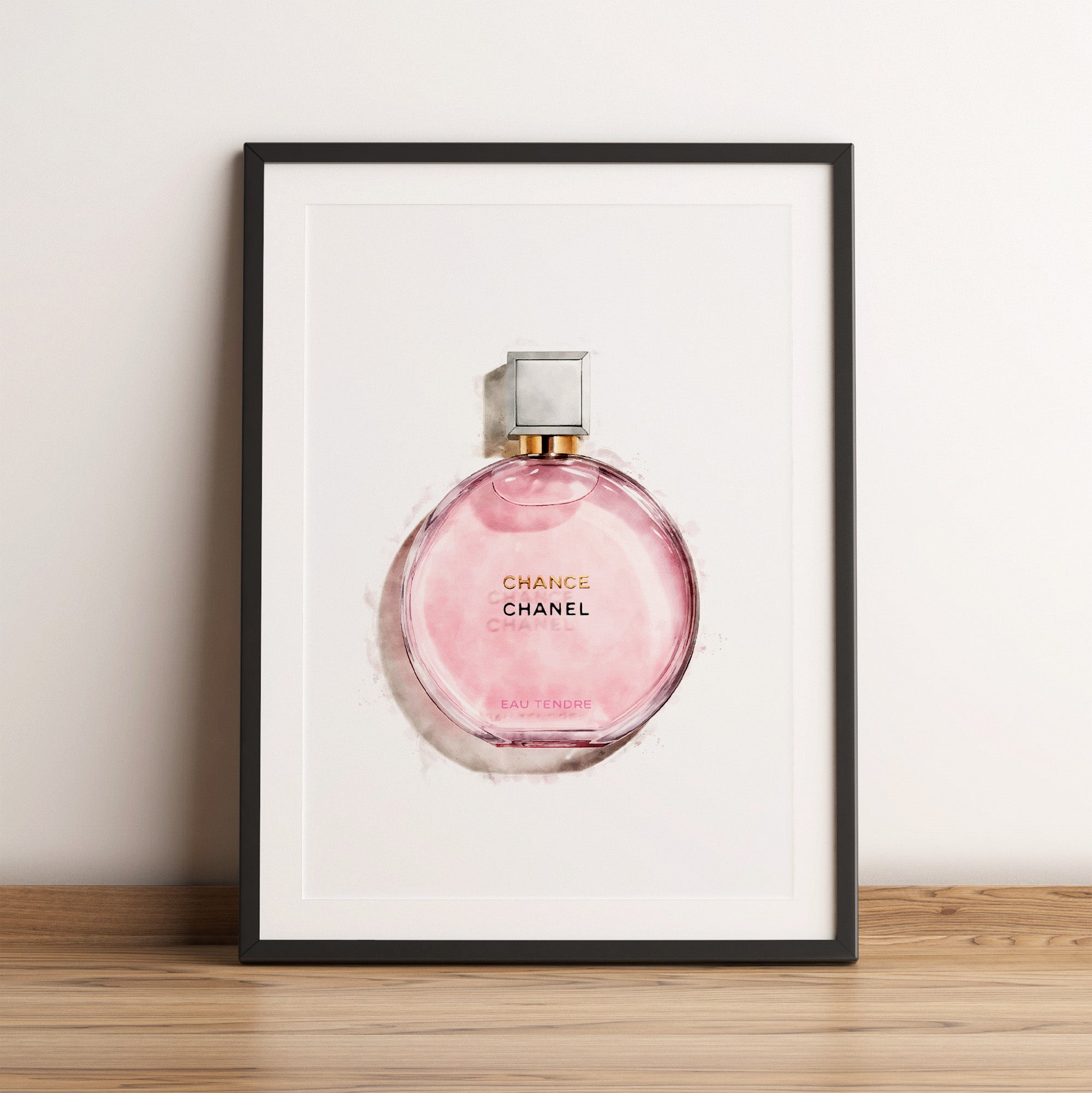 Pink Watercolour Perfume Print