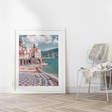Load image into Gallery viewer, Coastal interior design featuring an Amalfi Coast photography print
