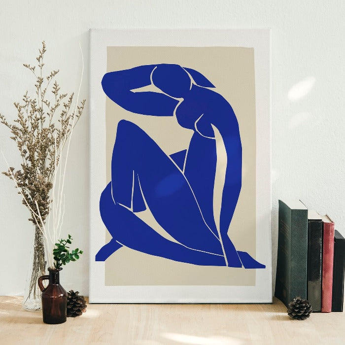 Henri Matisse nu blue artwork on stretched canvas