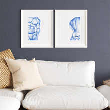 Load image into Gallery viewer, A set of 2 art prints featuring nude men painted in watercolor
