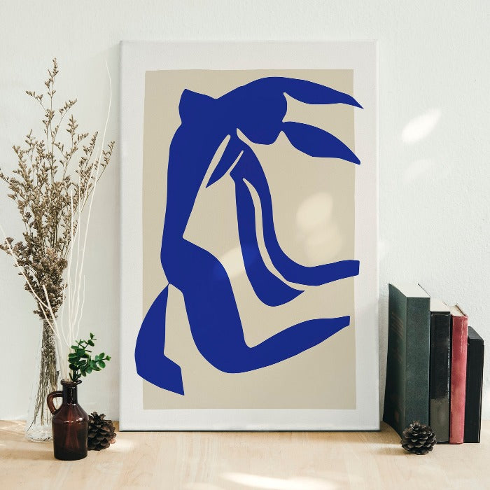 Henri Matisse Flowing Hair artwork printed on stretched canvas in blue