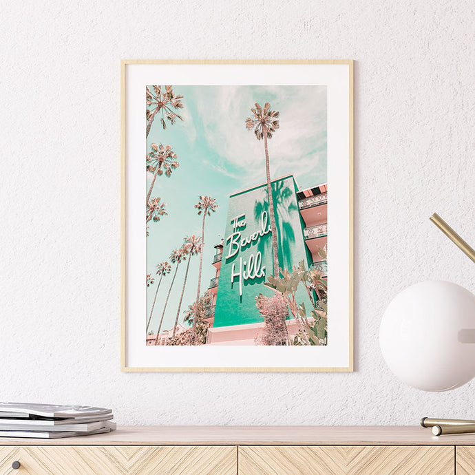 Beverly Hills Hotel art print in the style of Gray Malin