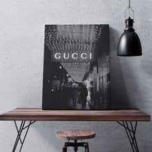 Load image into Gallery viewer, Fashion canvas print featuring a Gucci store
