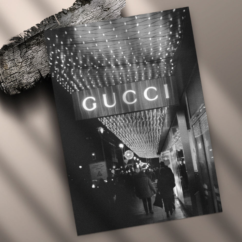 Black and white Gucci poster print