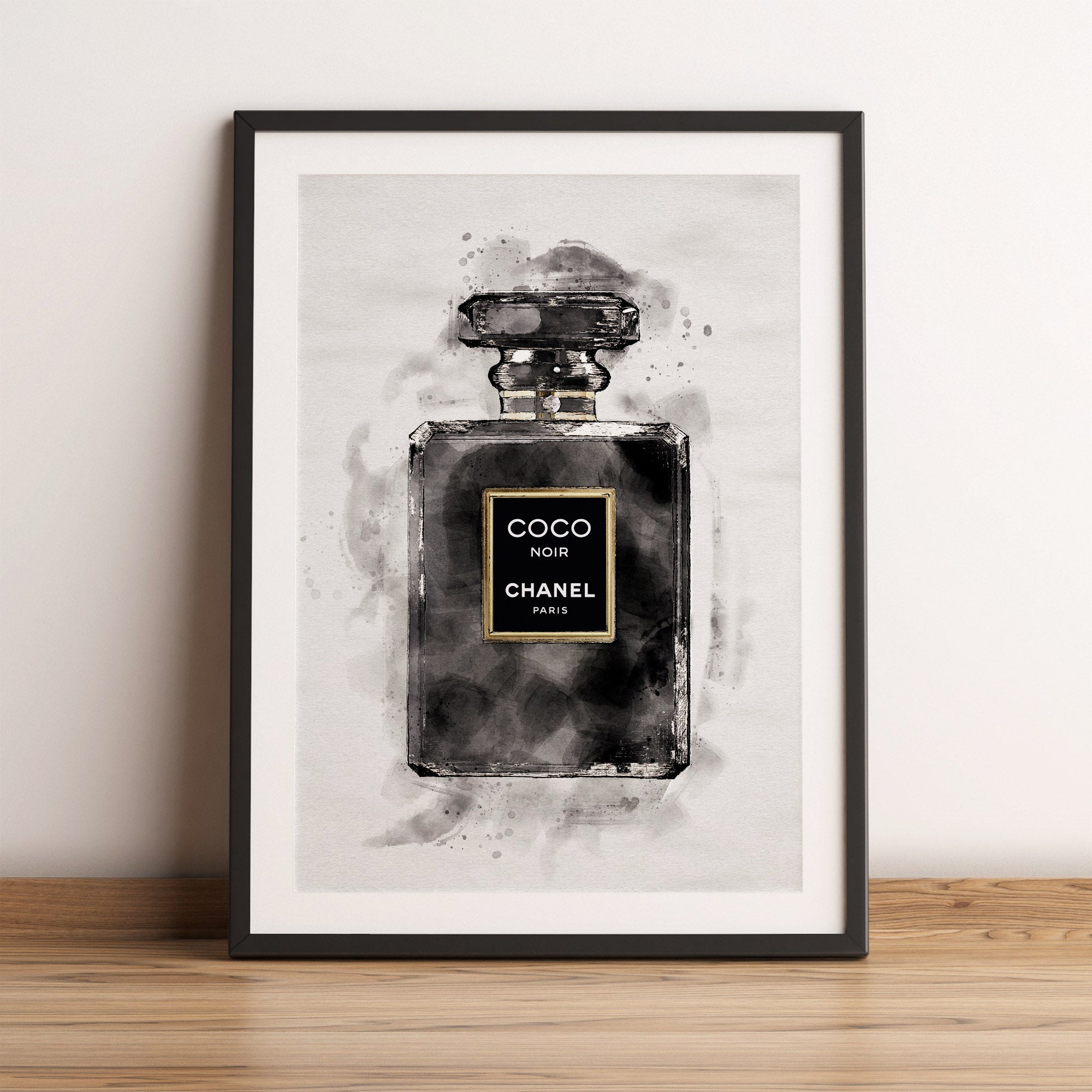 Watercolour Coco Noir Perfume Bottle Print