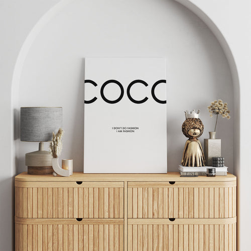 Coco Chanel fashion quote on canvas print