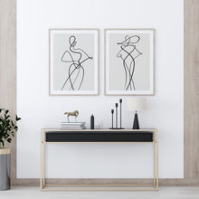 Load image into Gallery viewer, Set of 2 line art prints
