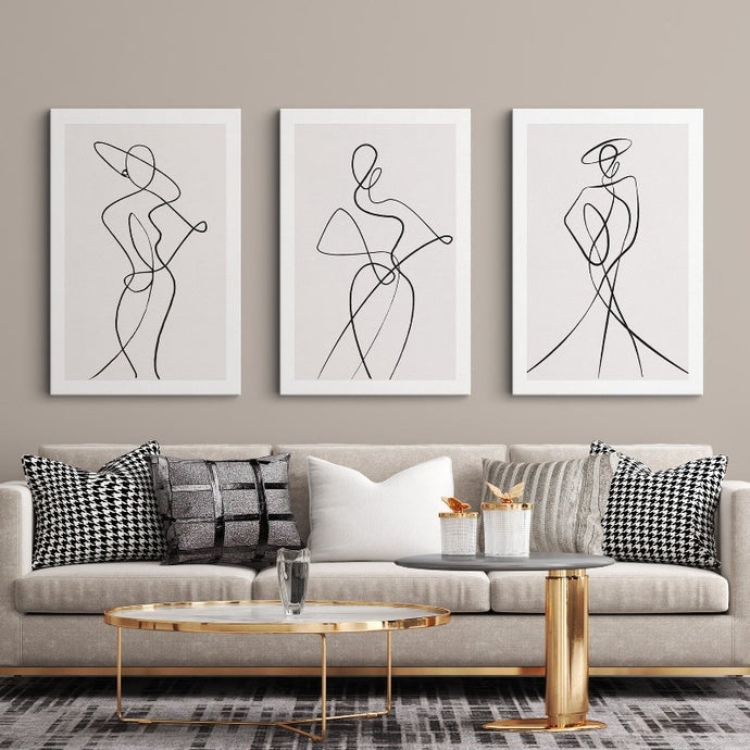 Set of 3 Fashion Canvas Prints  Designer Wall Art – TemproDesign
