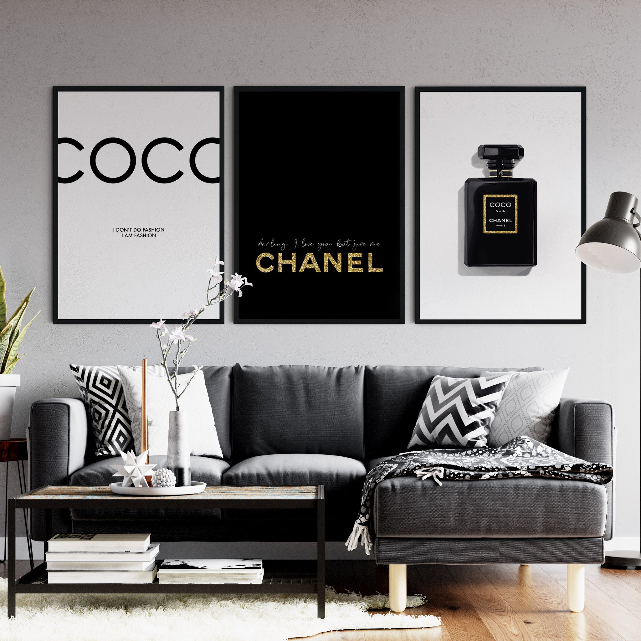 coco chanel decors gold and white