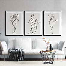 Load image into Gallery viewer, Line art woman set of 3
