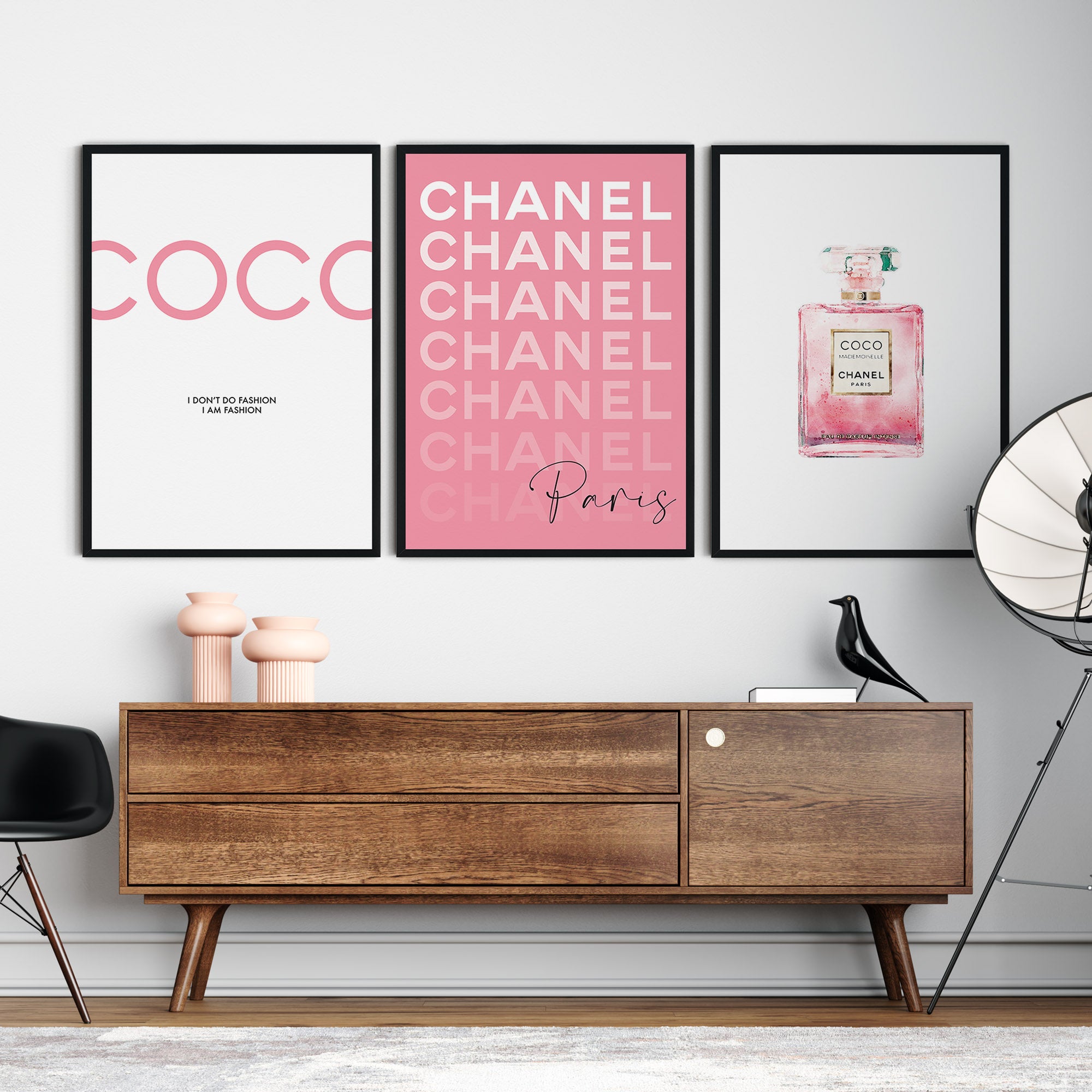 Set 3 Cuadros con Marco - Chanel Pink - FREE STYLE DECO