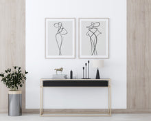 Load image into Gallery viewer, Set of 2 minimalist line art prints
