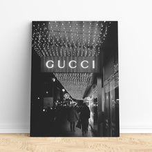 Load image into Gallery viewer, Designer wall art featuring a Gucci store photography on canvas
