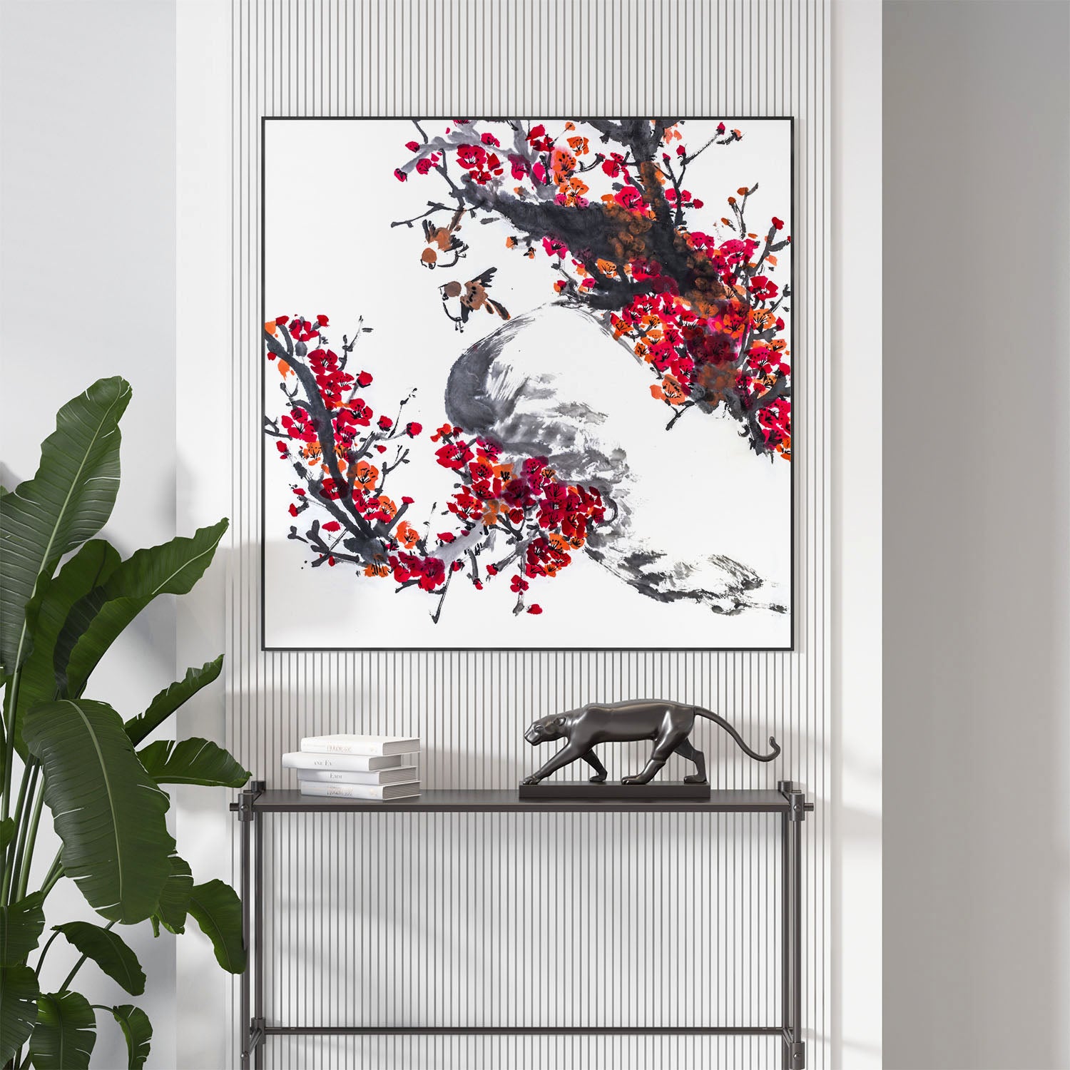 living room decor with Japanese art