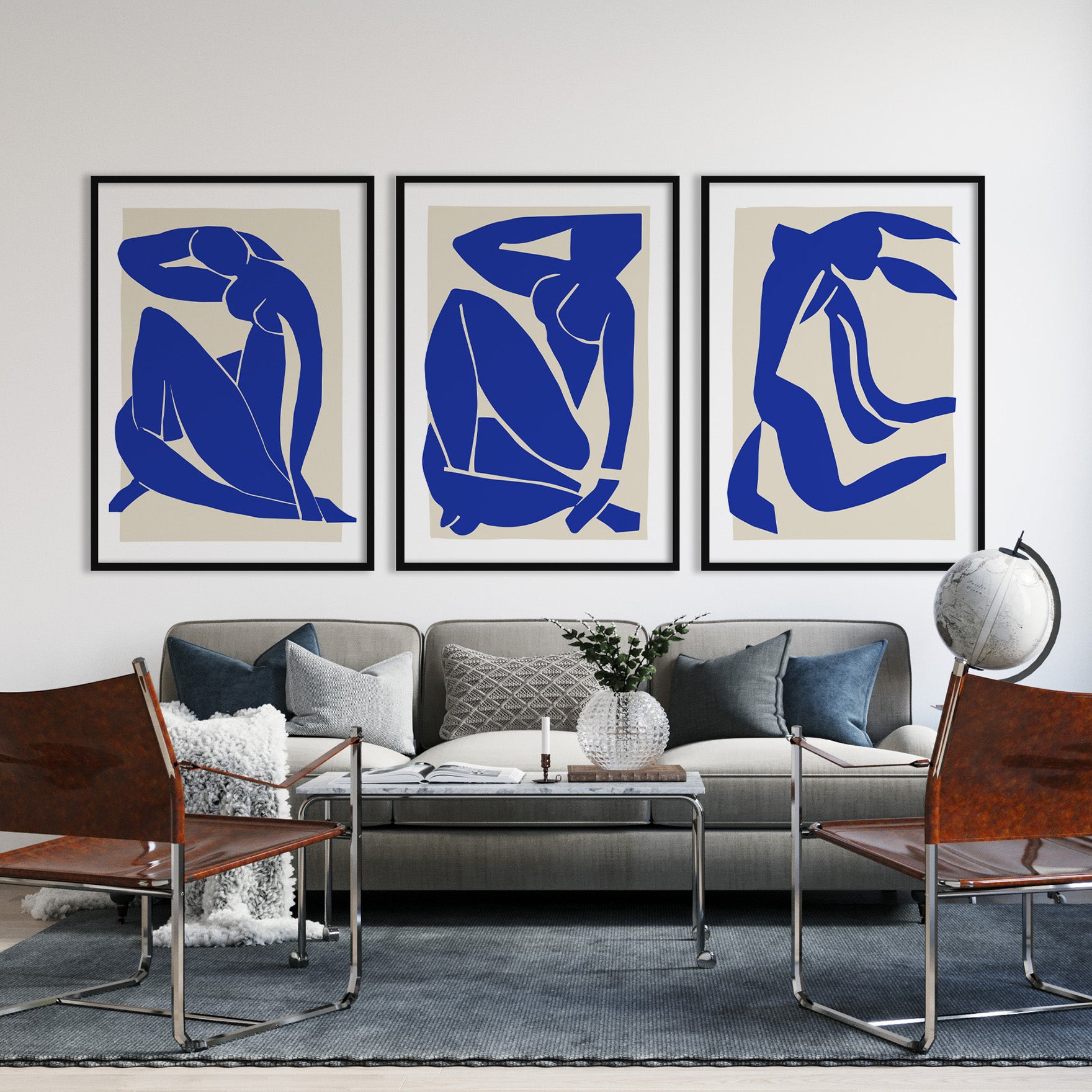 Set of 3 Matisse Blue Nudes