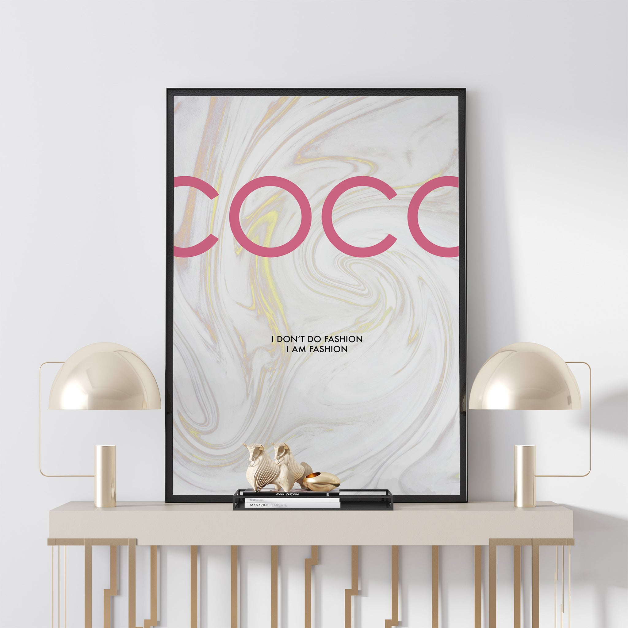 Classy & Fabulous | Coco Chanel Quote Wall Art | 11x14 UNFRAMED Black,  White, Pink Art Print | Contemporary, Positive, Inspirational, Famous  Quotes