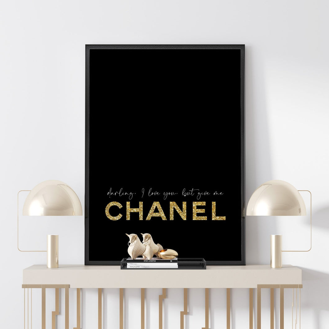 Coco Chanel quote poster in gold