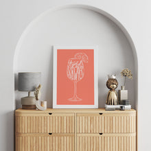 Load image into Gallery viewer, Bar cart decor with an Aperol Spritz canvas print
