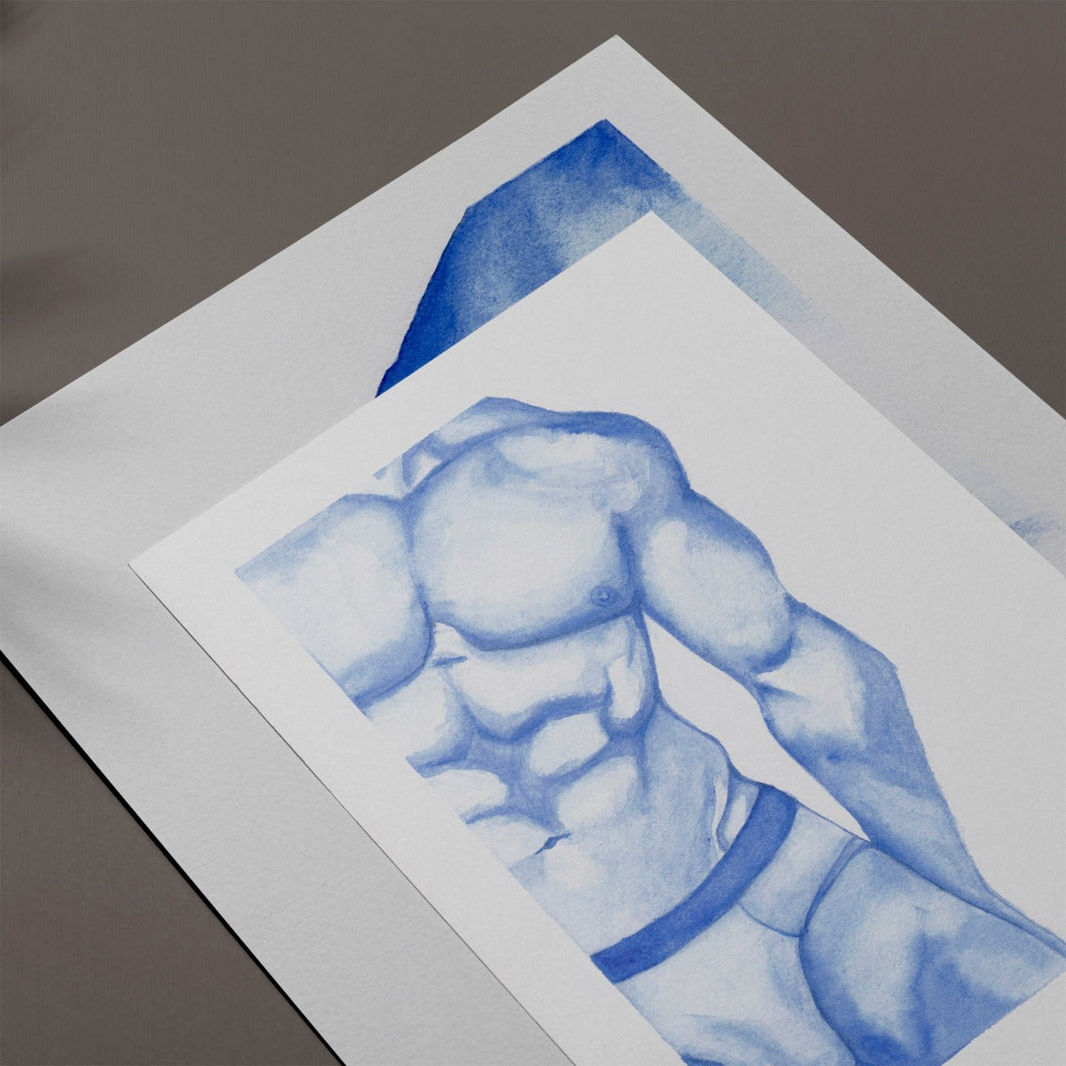 Art print of a muscular man in underwear