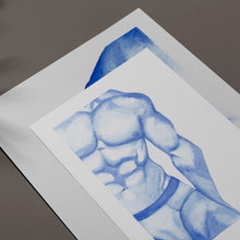 Load image into Gallery viewer, Art print of a muscular man in underwear
