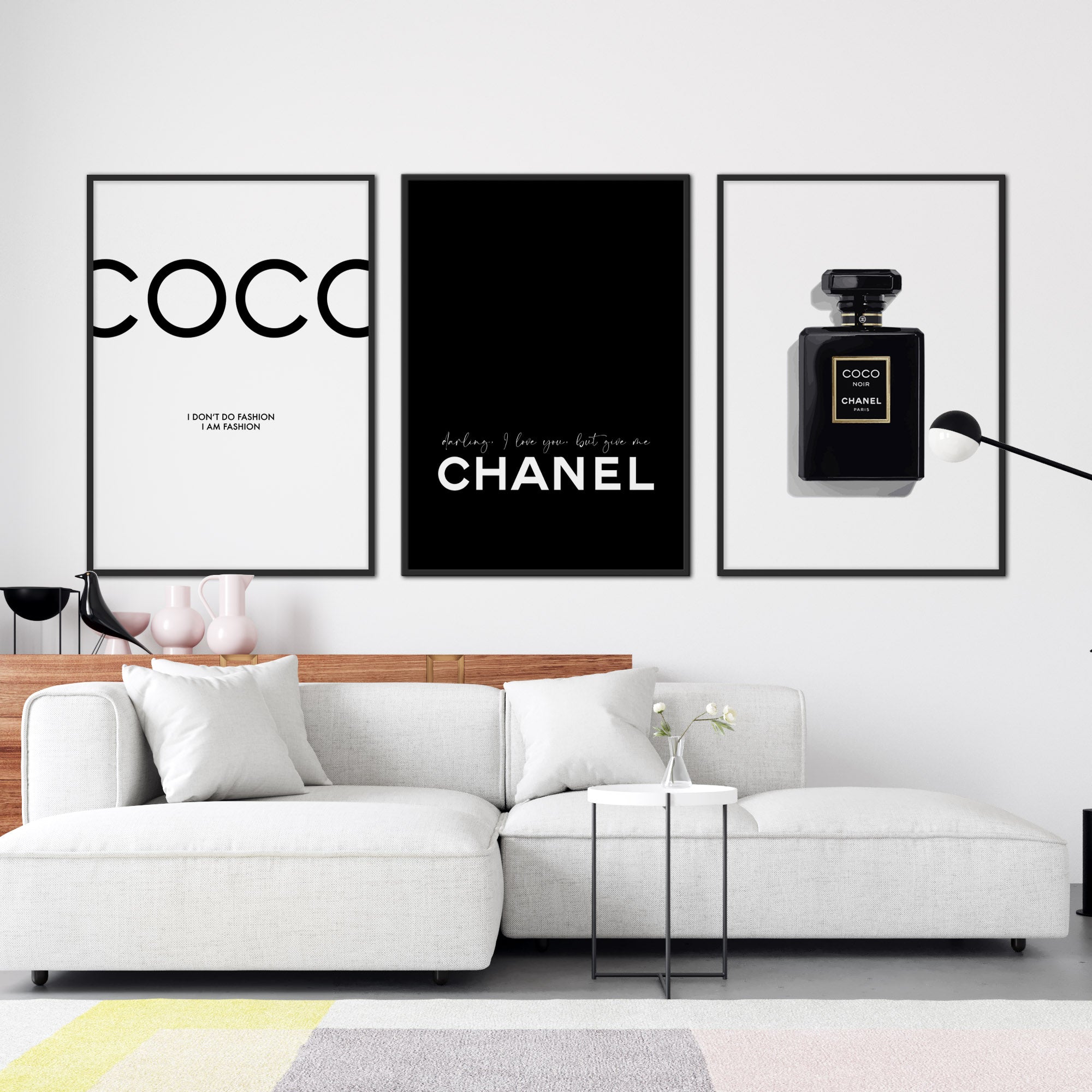 Black Coco Chanel Quote Print, Fashion Quote Wall Art