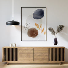 Load image into Gallery viewer, Scandinavian style interior with abstract art print in neutral tones

