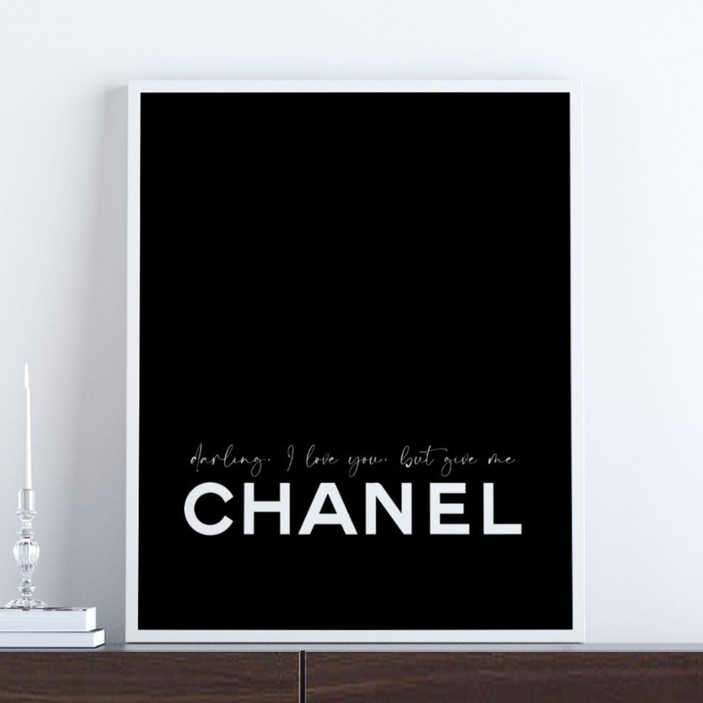 Black Coco Chanel Quote Print, Fashion Quote Wall Art