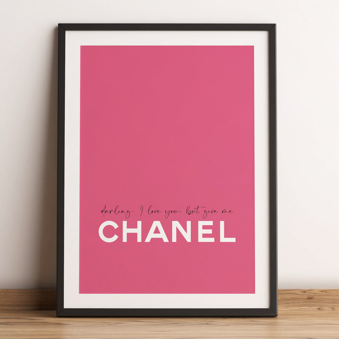 Pink Coco Chanel quote poster