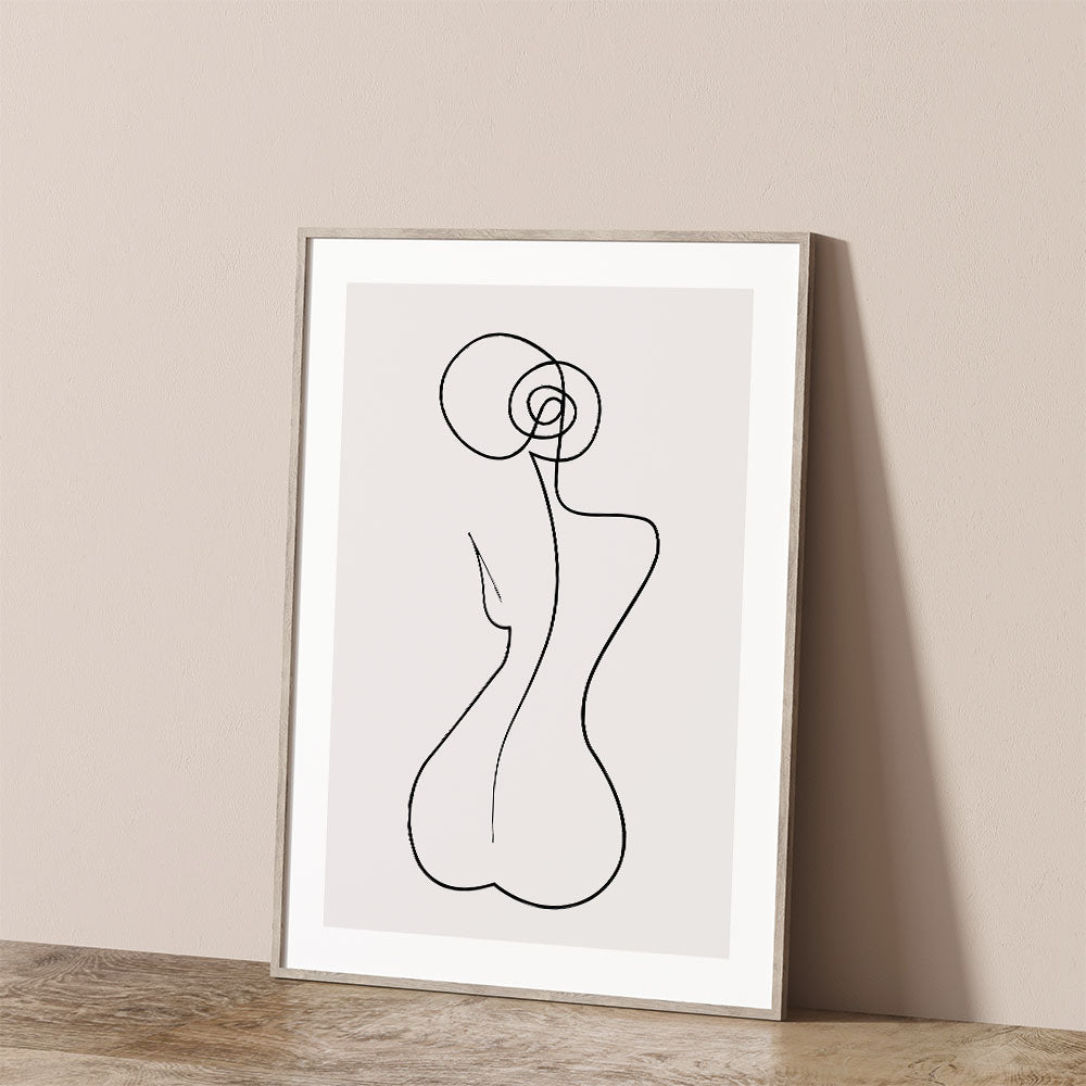 Set of 3 Nude Woman Line Art Prints