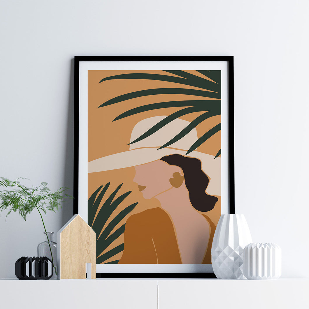 Woman with Hat Print