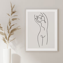 Load image into Gallery viewer, Erotic line art featuring abstract woman
