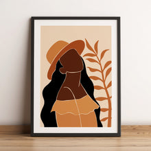 Load image into Gallery viewer, Black woman boho art print
