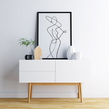 Load image into Gallery viewer, black and white line art print
