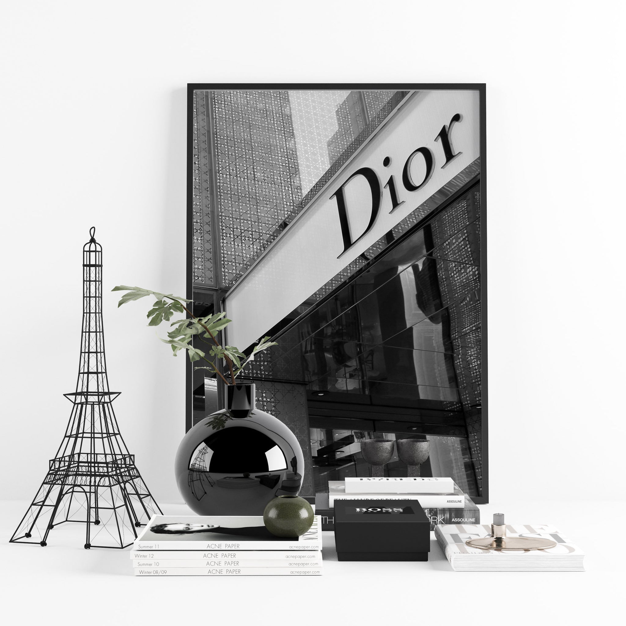 Dior Building Black and White Poster