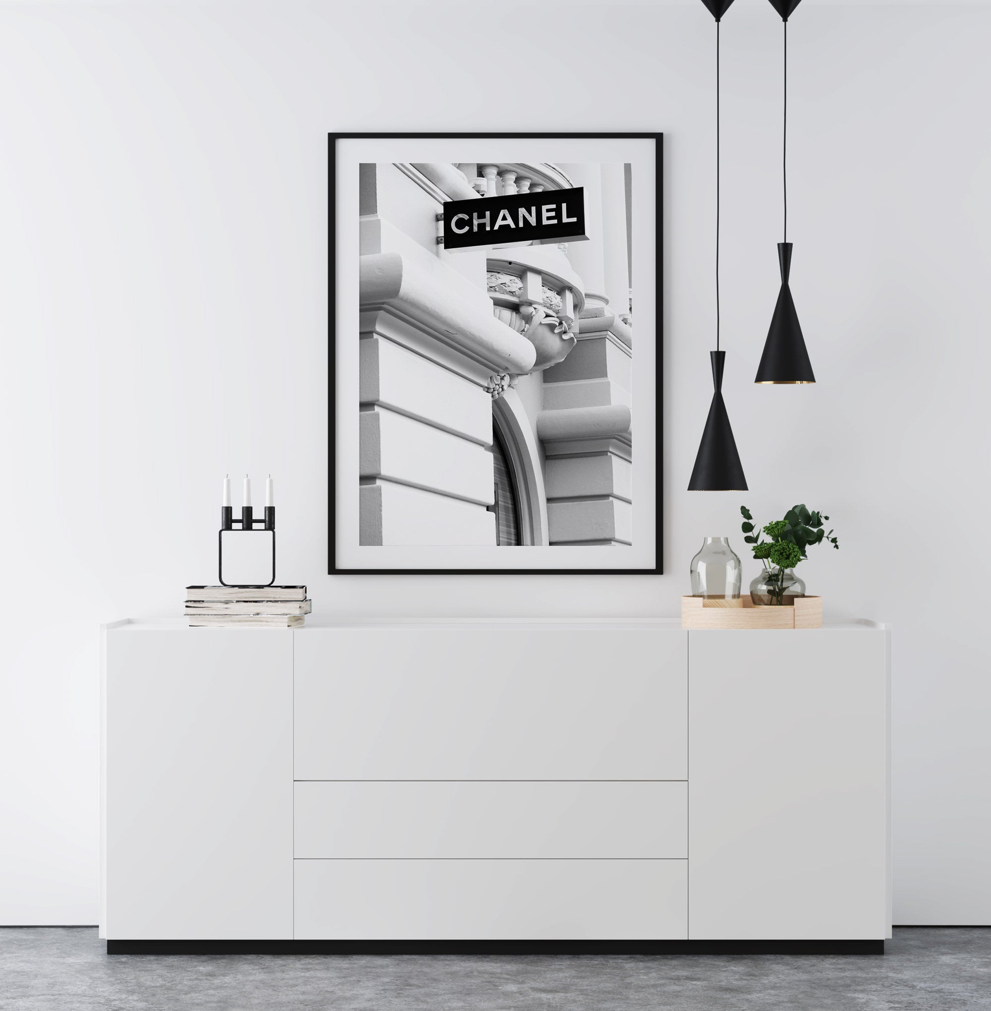 Chanel Store Monte Carlo Photography Print, Black & White Fashion Poster