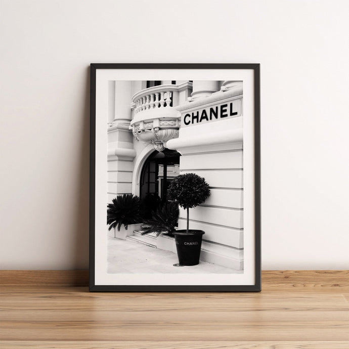 Black & White Chanel store poster