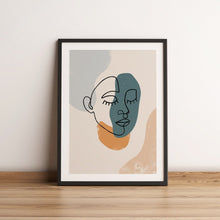 Load image into Gallery viewer, line art face print
