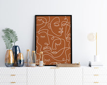 Load image into Gallery viewer, Terracotta Many Faces Print

