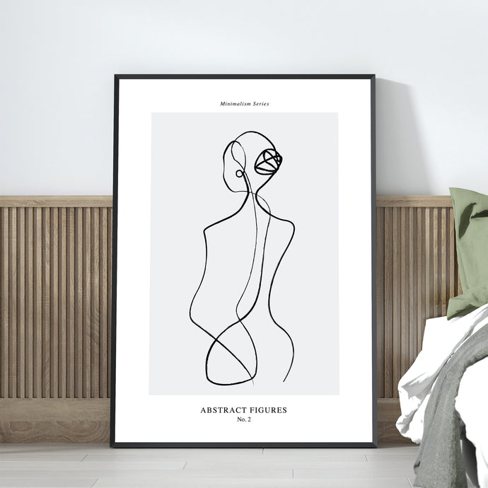 line art nude woman print