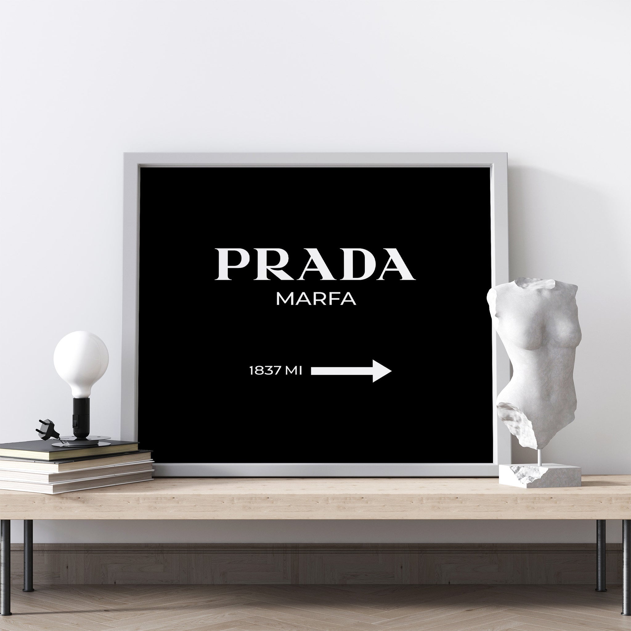 Prada Marfa Black Sign/Poster - Fashion Wall Art