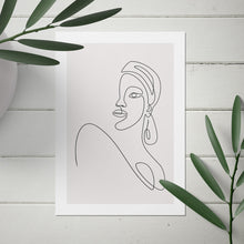 Load image into Gallery viewer, Figurative Single Line Face Print
