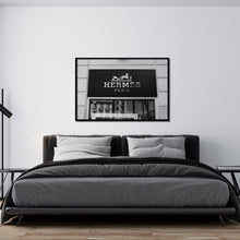 Load image into Gallery viewer, Black and white designer wall art in bedroom
